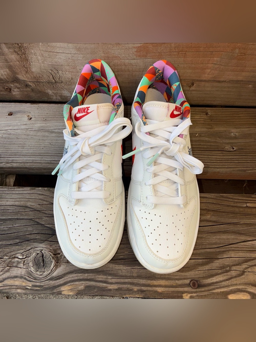 Nike Dunk Low GS 7Y Women’s 8.5 Multi-Color Paisley FN8913-141 White - Picture 5 of 10